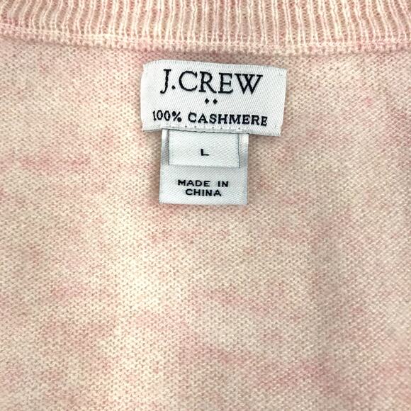 J.CREW 100% Cashmere V-Neck Sweater Women L Peach Lightweight Old Money Office - Picture 7 of 11